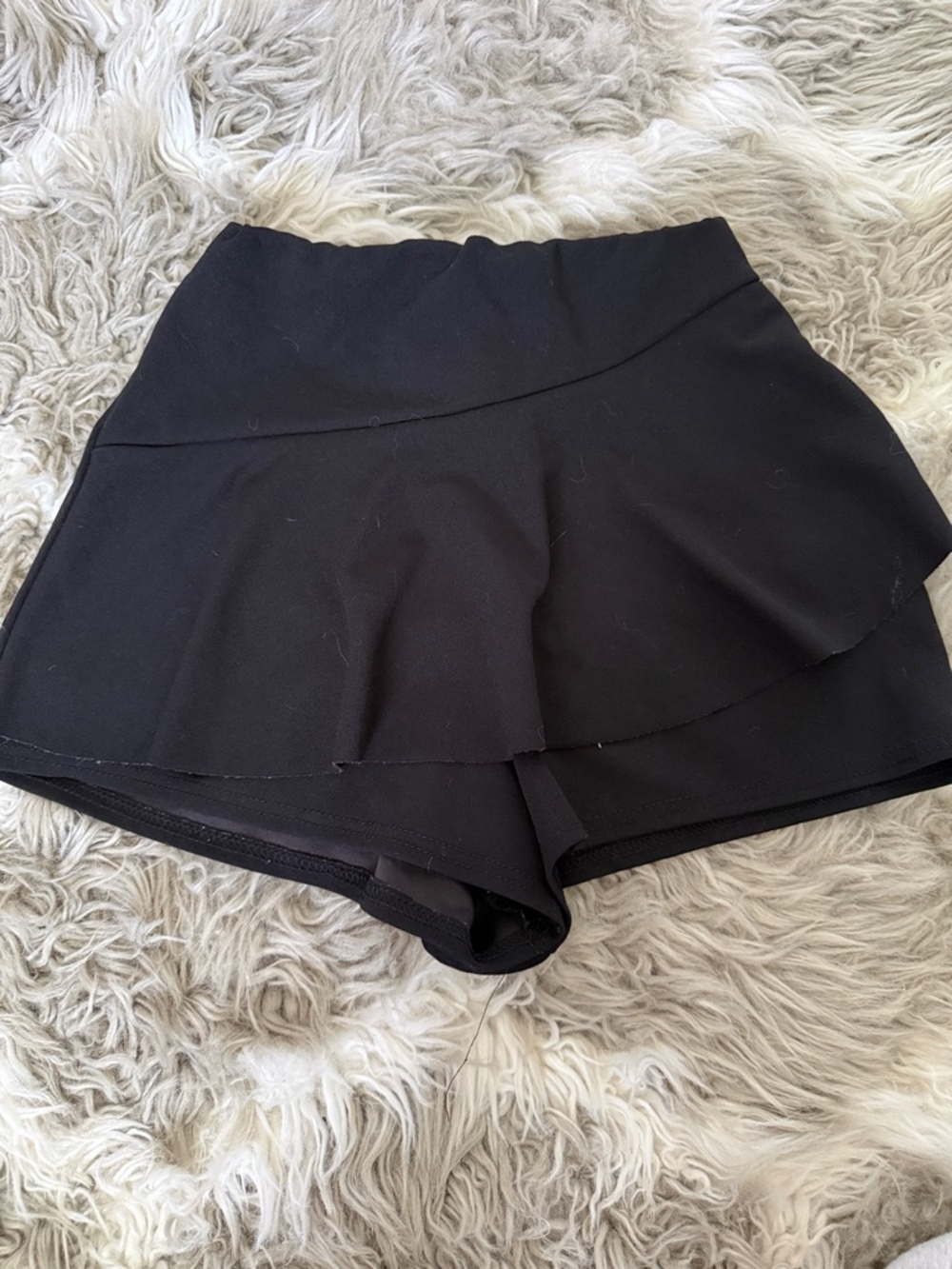 PrettyLittleThing Black Layered Skort Shorts